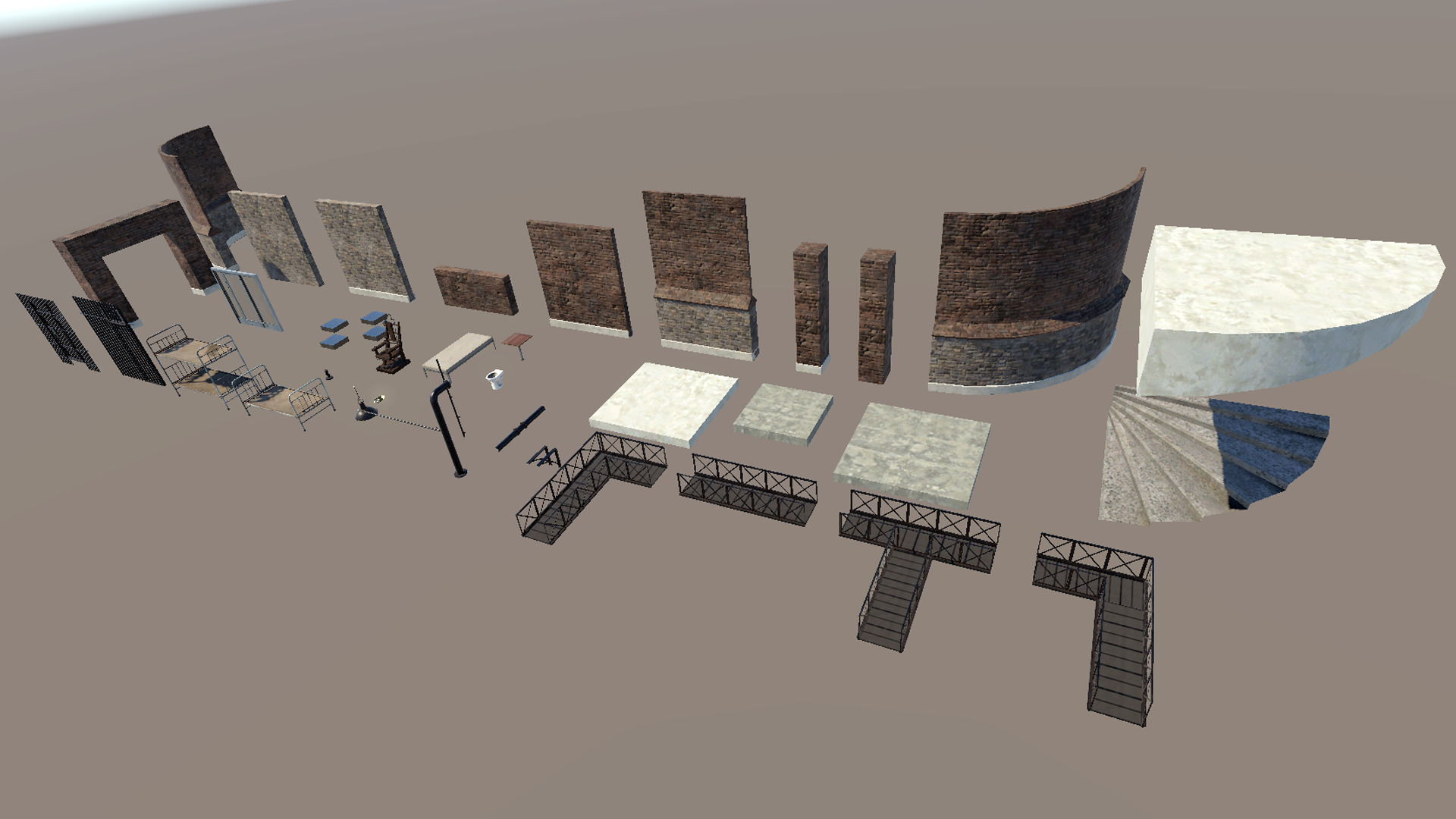 Low poly Prison Cell Block Low-poly 3D model_18