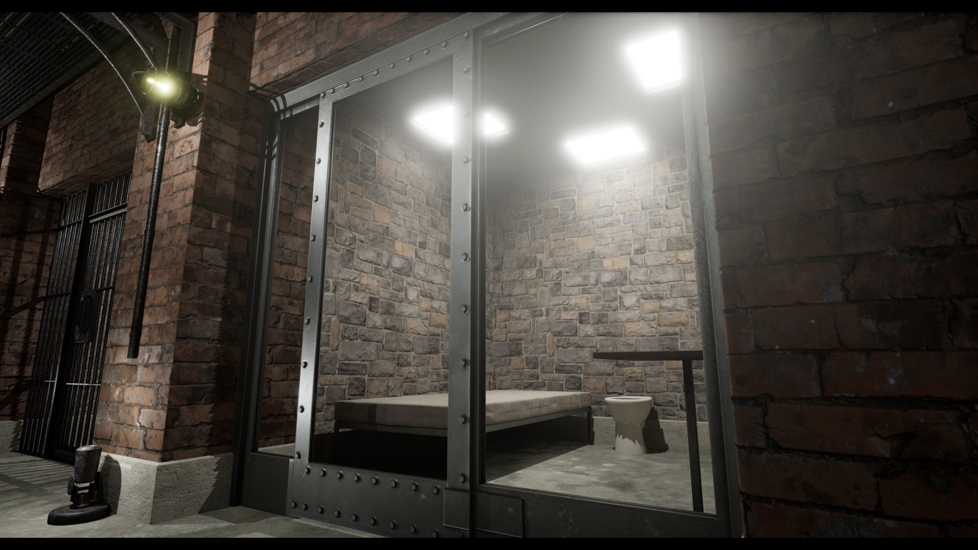 Low poly Prison Cell Block Low-poly 3D model_15