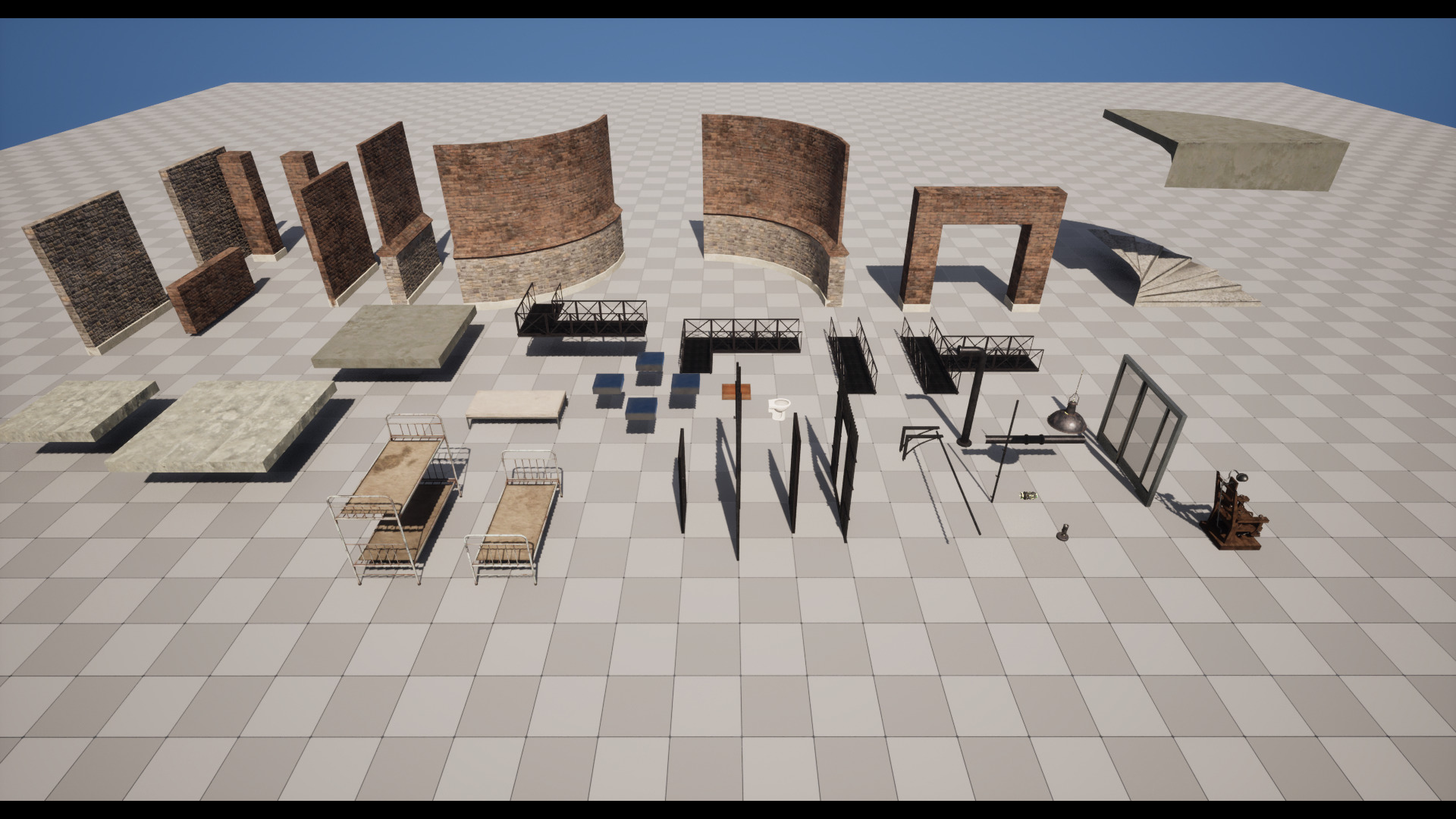 Low poly Prison Cell Block Low-poly 3D model_5