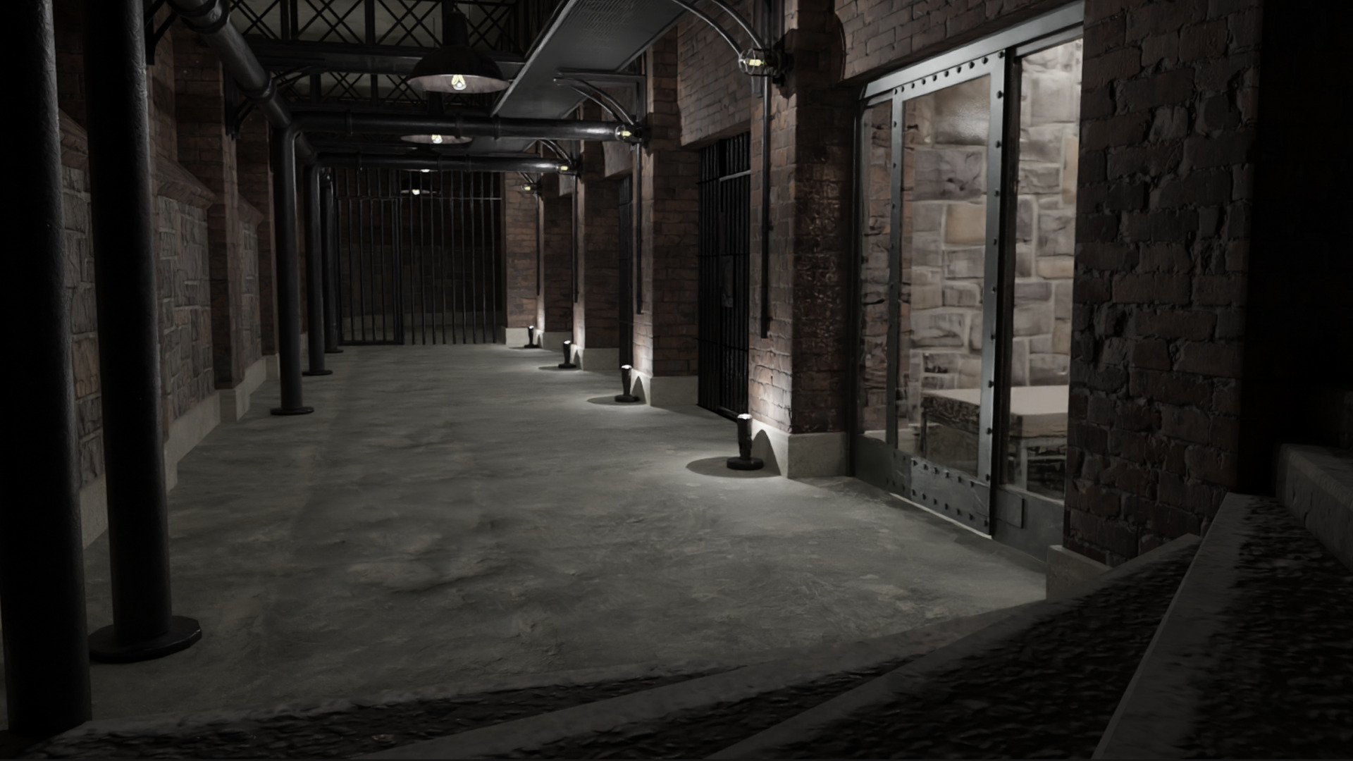 Low poly Prison Cell Block Low-poly 3D model_1