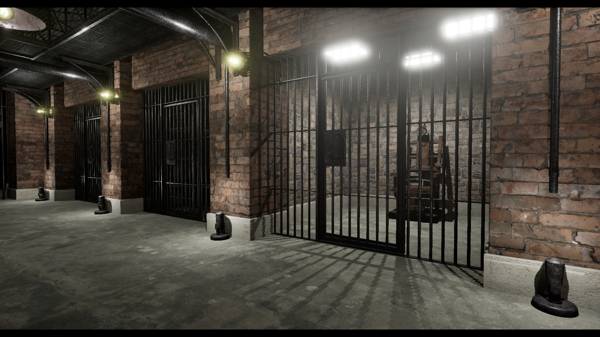 Low poly Prison Cell Block Low-poly 3D model_9