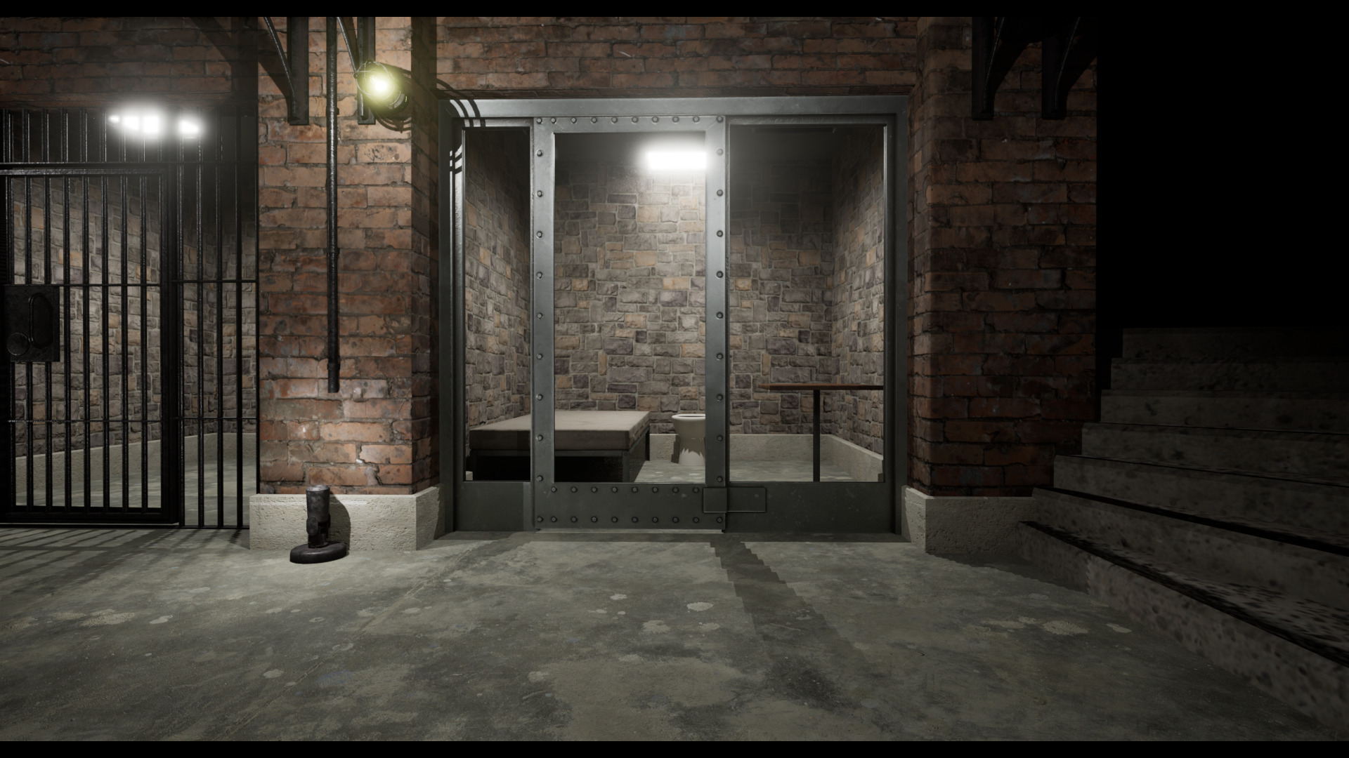 Low poly Prison Cell Block Low-poly 3D model_8