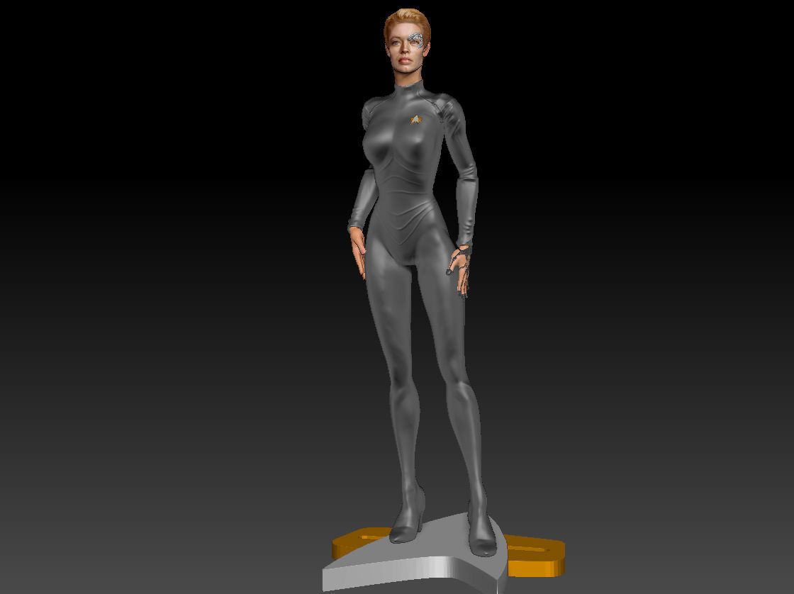 Seven of Nine Jeri Ryan Star Trek 3d print Figurine TEXTURED 3D print model_6
