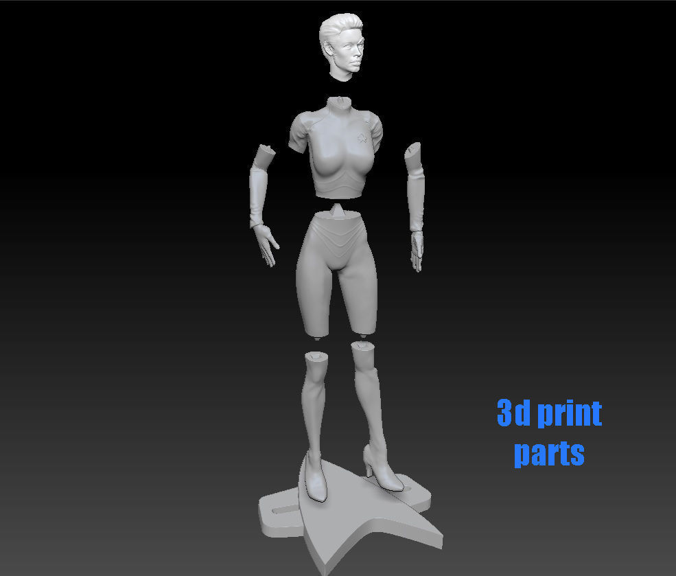 Seven of Nine Jeri Ryan Star Trek 3d print Figurine TEXTURED 3D print model_2