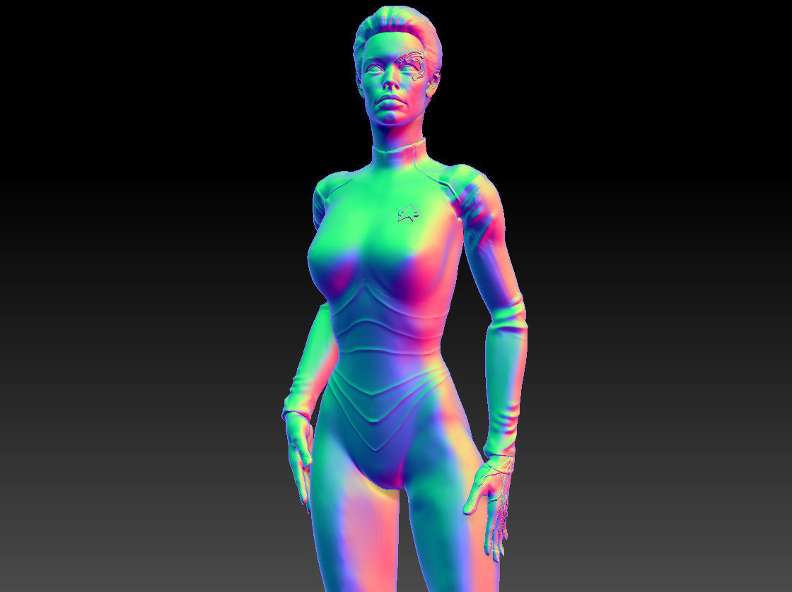 Seven of Nine Jeri Ryan Star Trek 3d print Figurine TEXTURED 3D print model_16