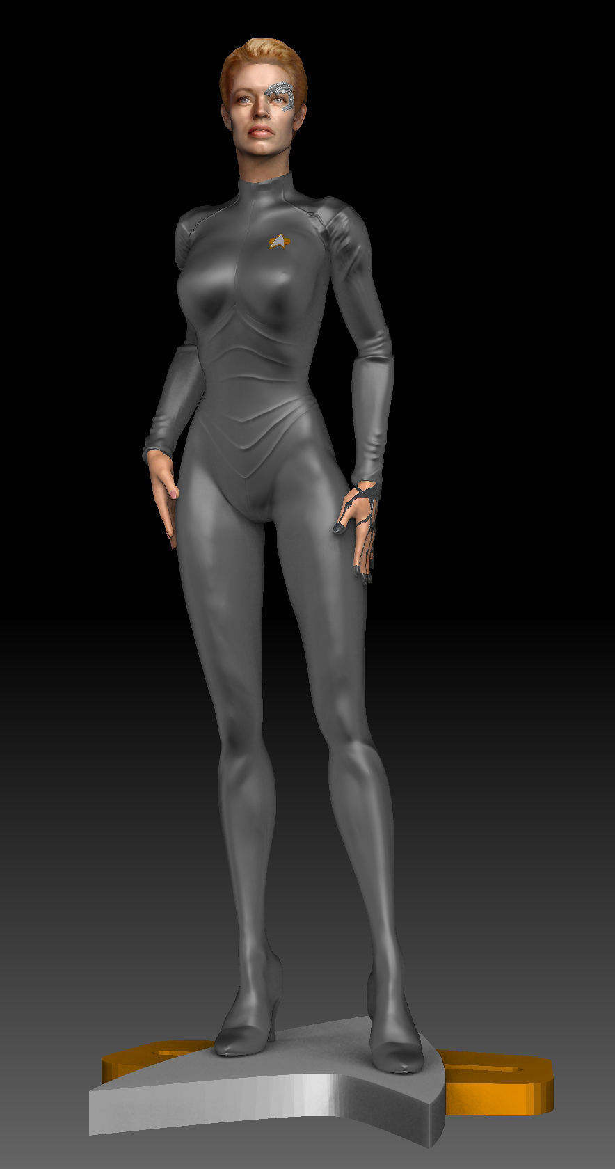 Seven of Nine Jeri Ryan Star Trek 3d print Figurine TEXTURED 3D print model_5