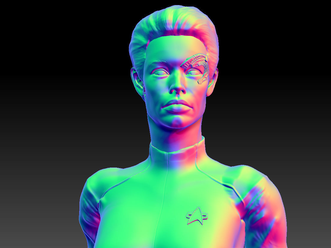 Seven of Nine Jeri Ryan Star Trek 3d print Figurine TEXTURED 3D print model_17