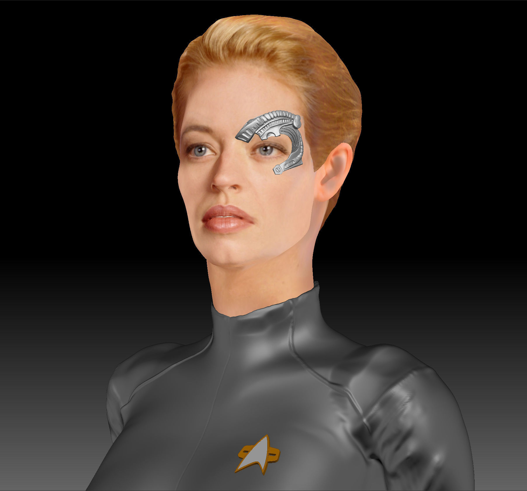 Seven of Nine Jeri Ryan Star Trek 3d print Figurine TEXTURED 3D print model_22