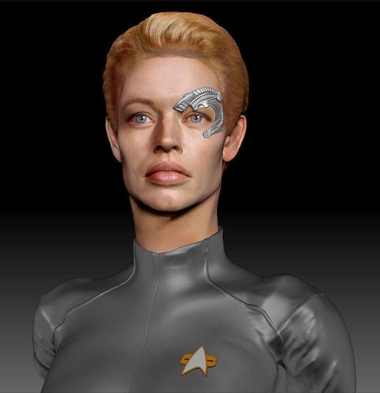Seven of Nine Jeri Ryan Star Trek 3d print Figurine TEXTURED 3D print model_26