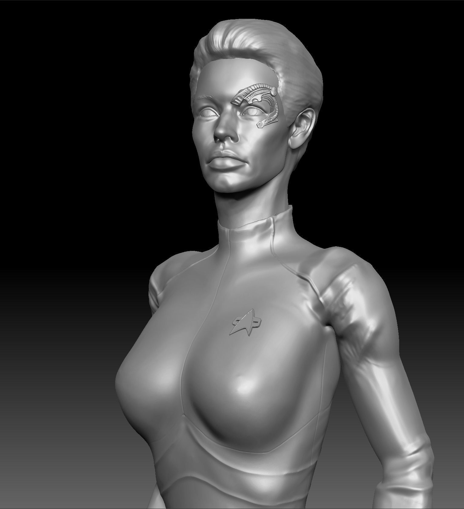 Seven of Nine Jeri Ryan Star Trek 3d print Figurine TEXTURED 3D print model_25