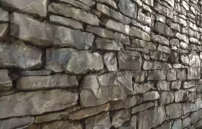 Stonewall scanned Low-poly 3D model
