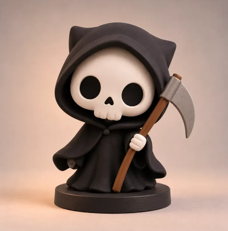 Halloween Chibi Little Grim Reaper 3D print model