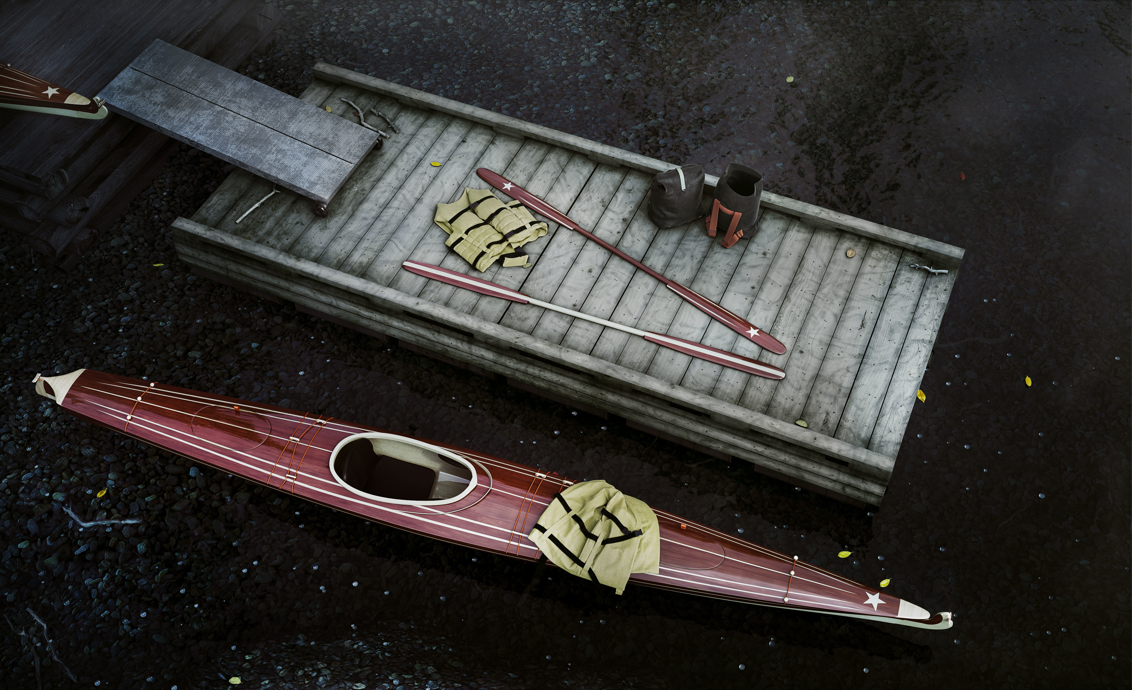 Kayak bow of boat 3D model_12