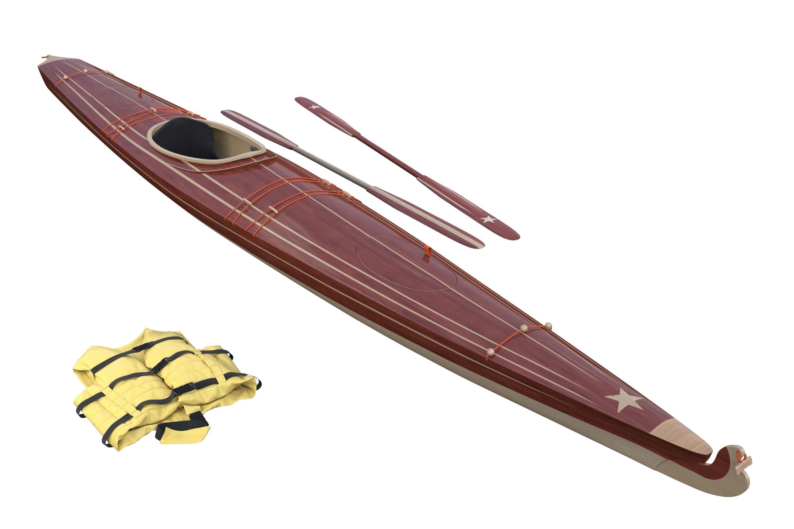 Kayak bow of boat 3D model_0