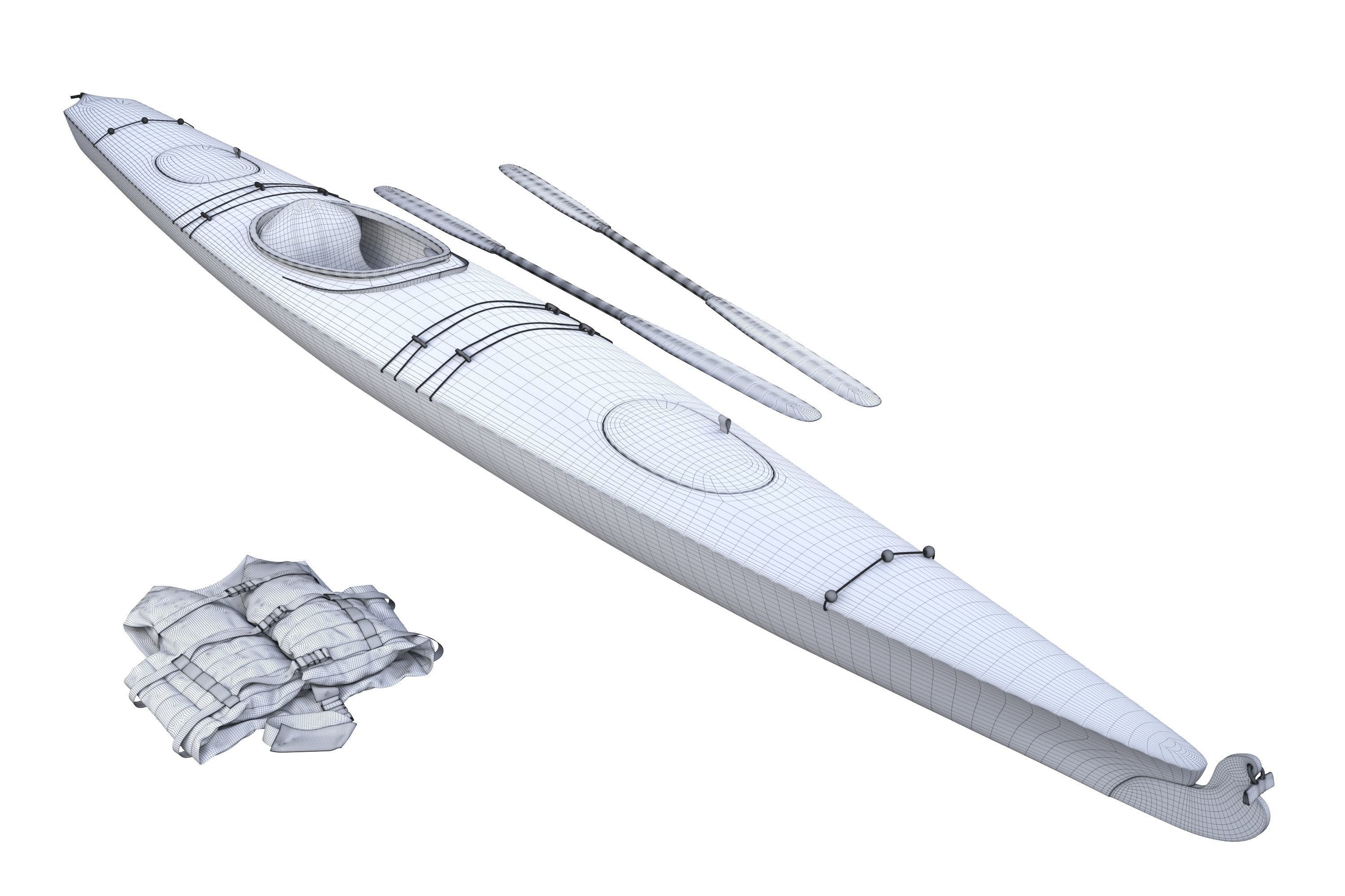 Kayak bow of boat 3D model_7