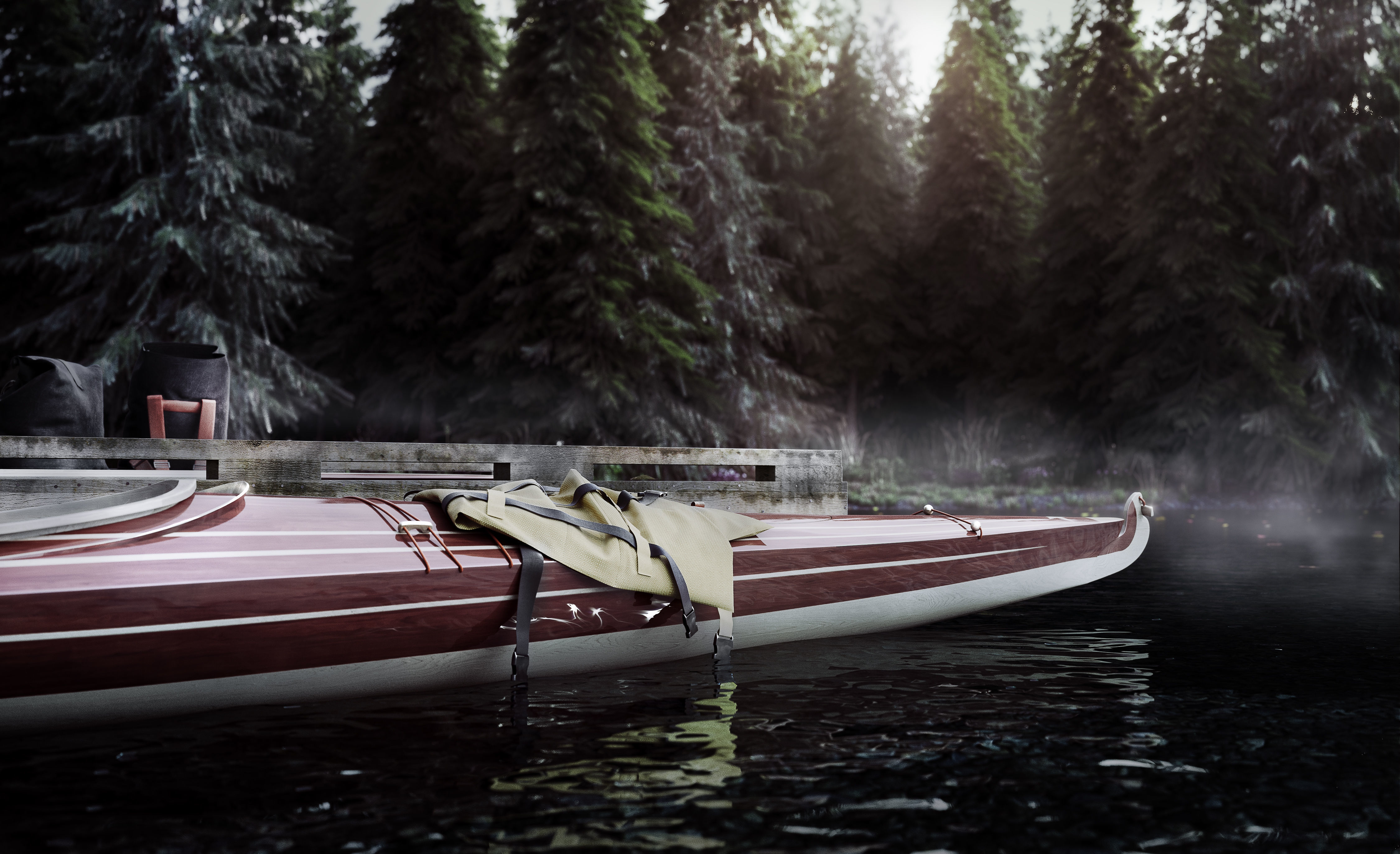 Kayak bow of boat 3D model_11