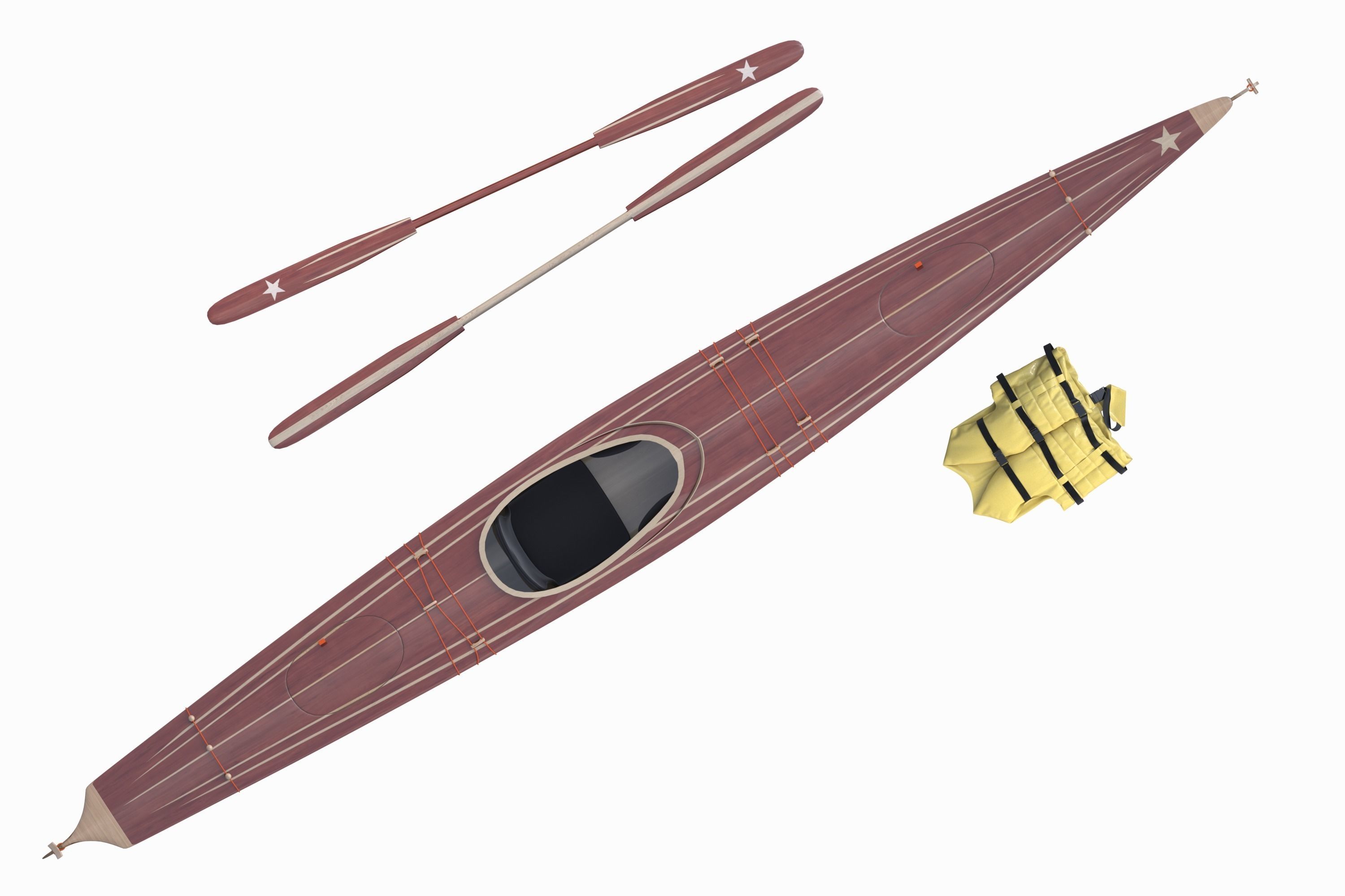 Kayak bow of boat 3D model_4