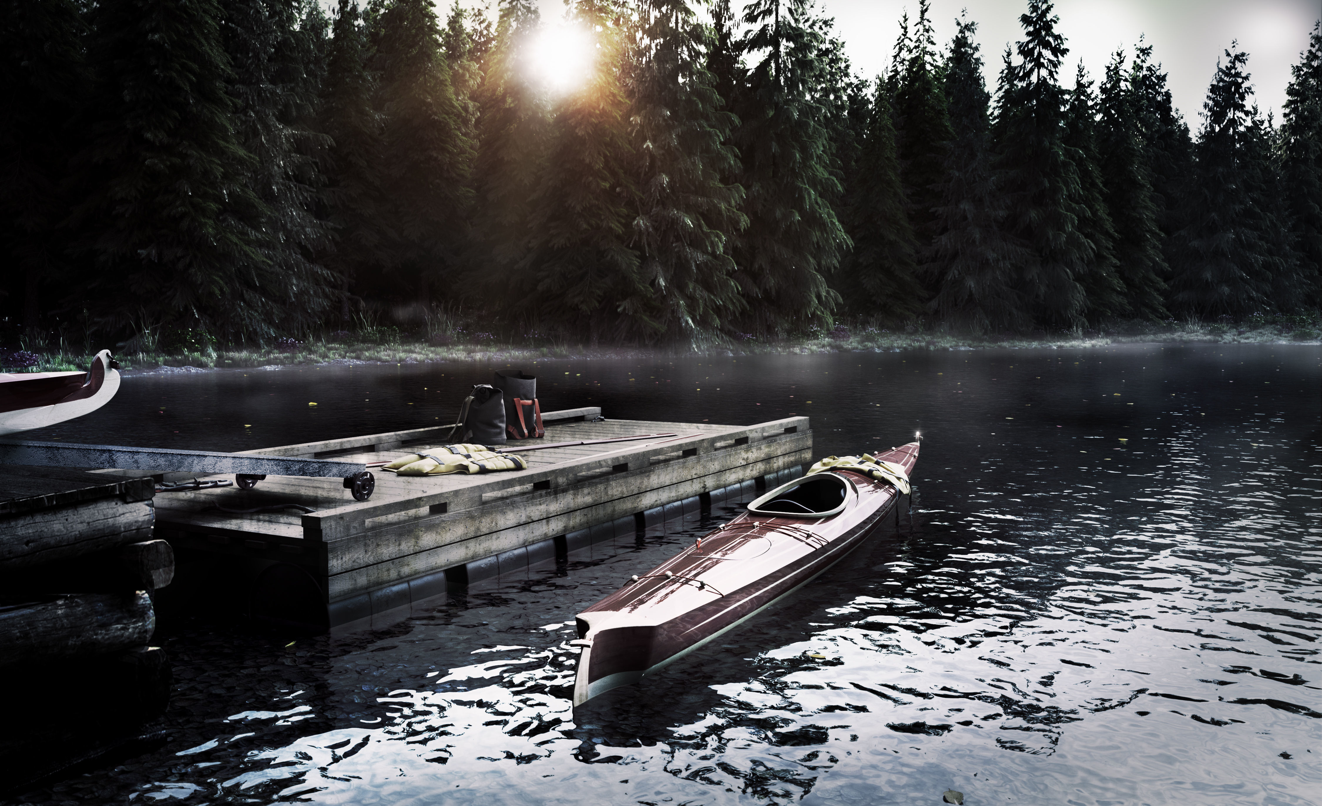 Kayak bow of boat 3D model_10