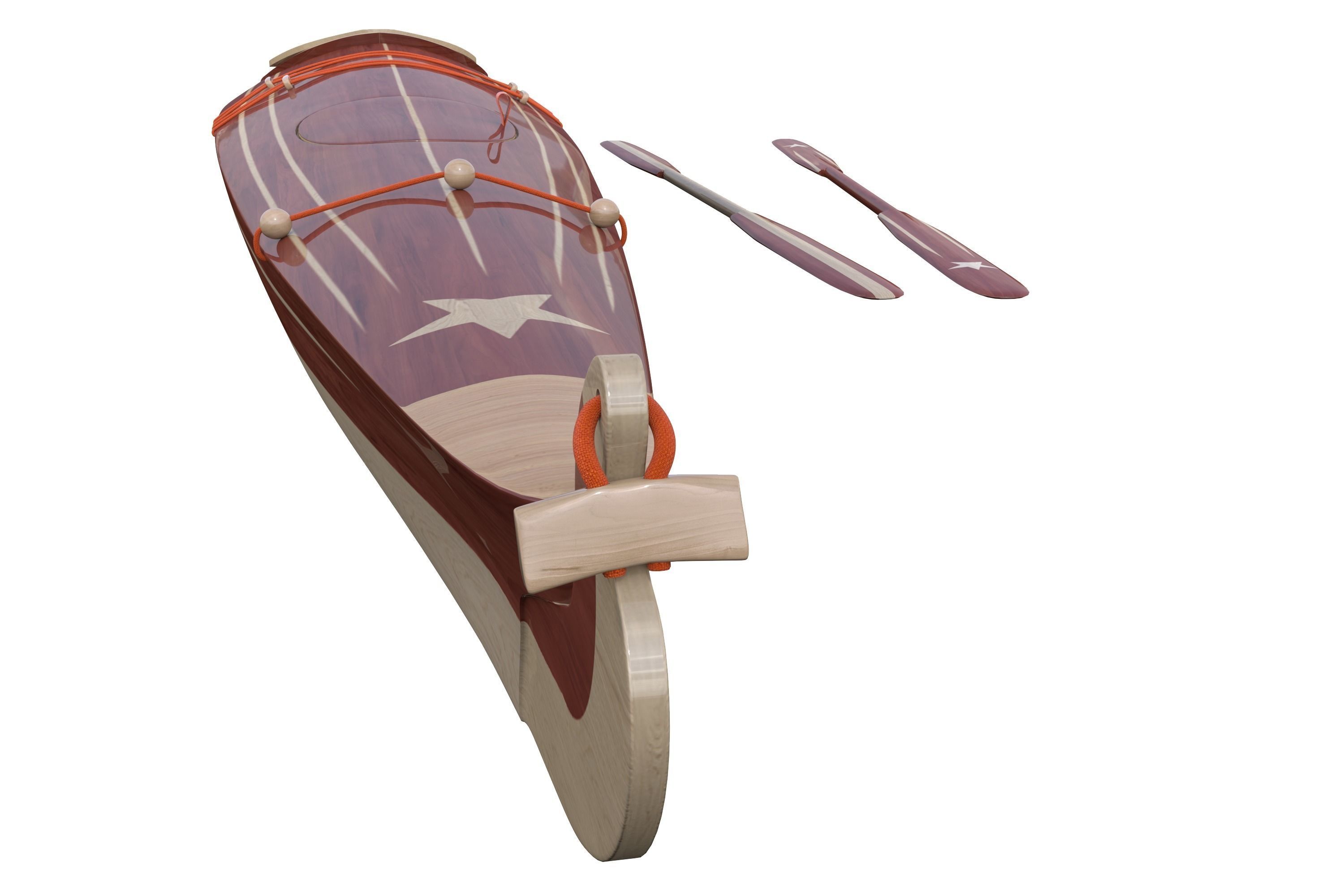 Kayak bow of boat 3D model_3
