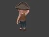 Cute Cartoon Pirate Boy with Tricorn Hat - Stylized 3D Character 3D ...