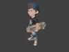 Cute Cartoon Skater Boy with Skateboard - Stylized 3D Character 3D ...