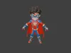 Cute Cartoon Superhero Boy with Cape and Mask - 3D Character 3D model ...