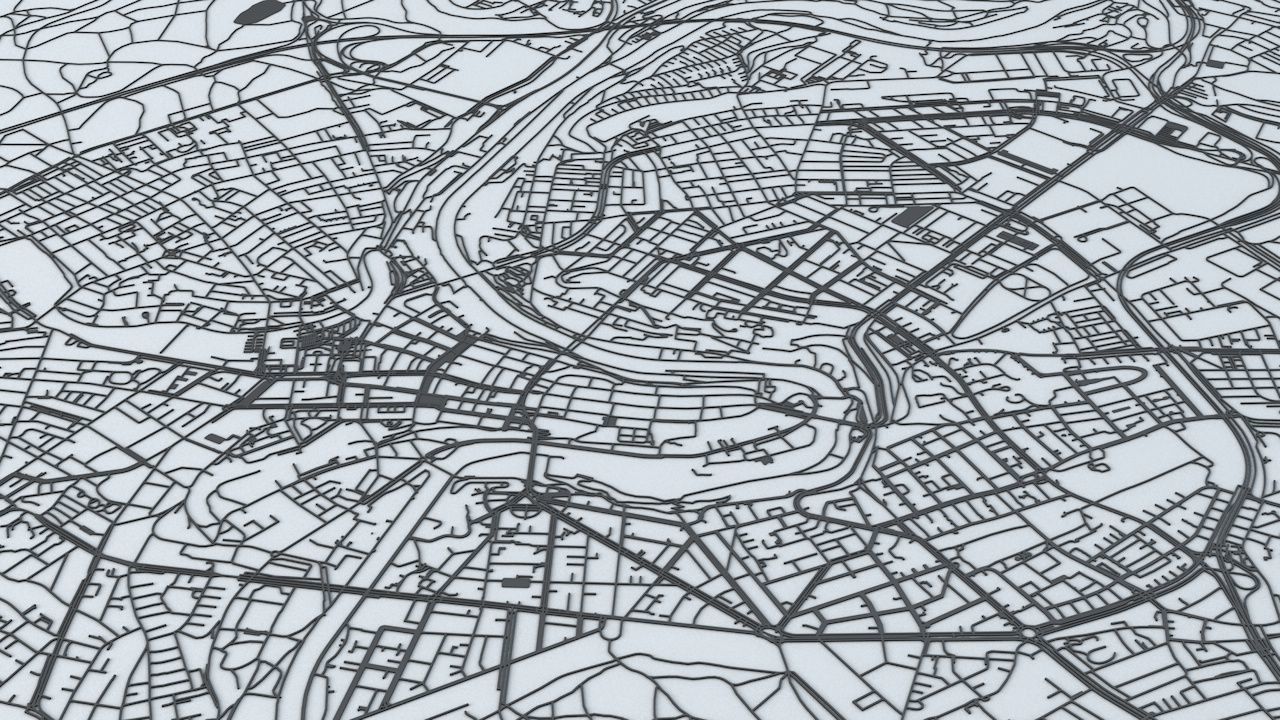 Bern Road Network and Streets 3D model_2
