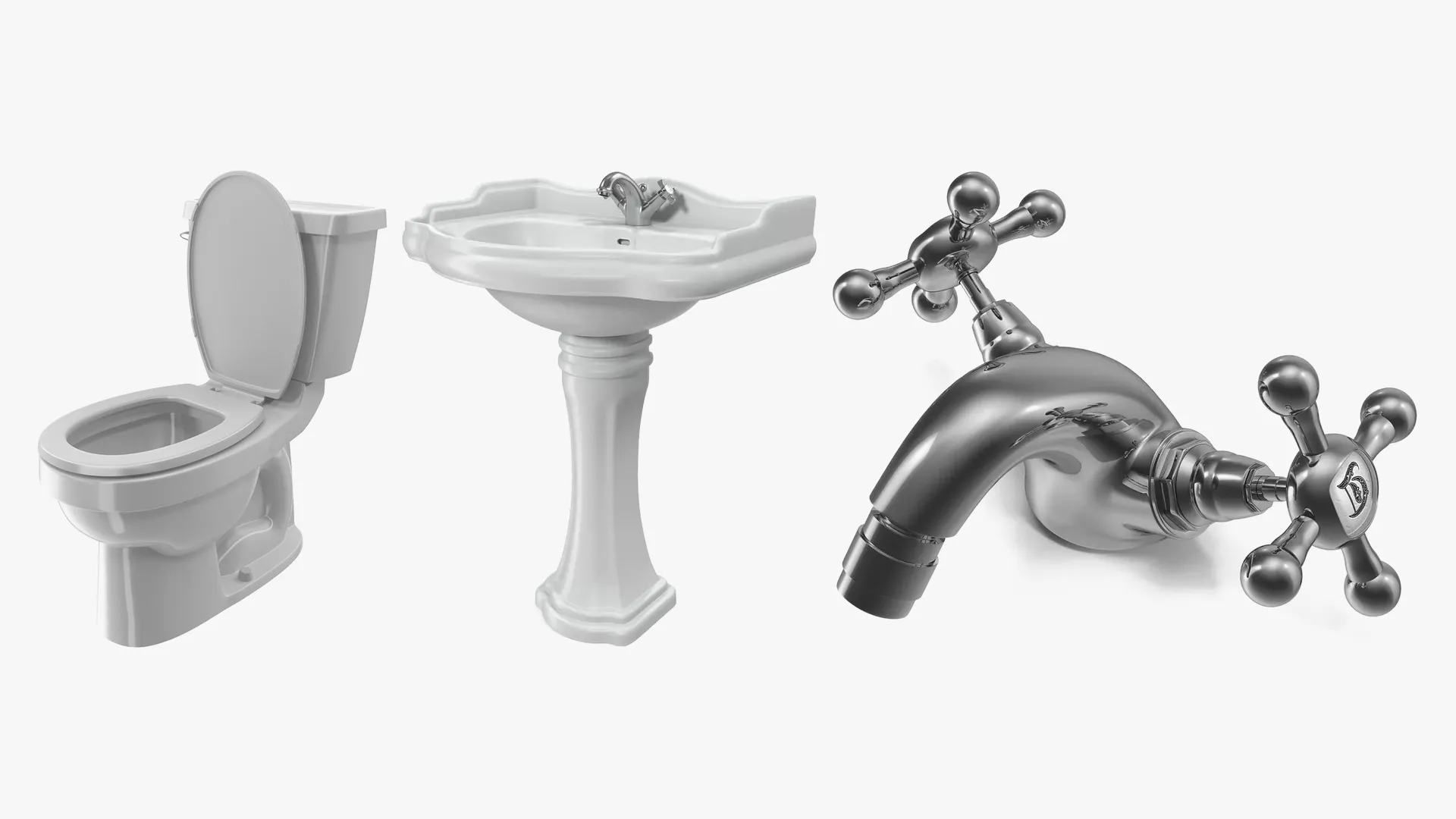 Classic Bathroom Fixtures Collection 3D Model Pack | CGTrader