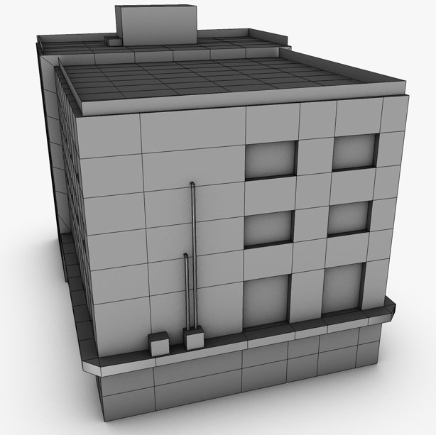 Low poly building 3D model_7