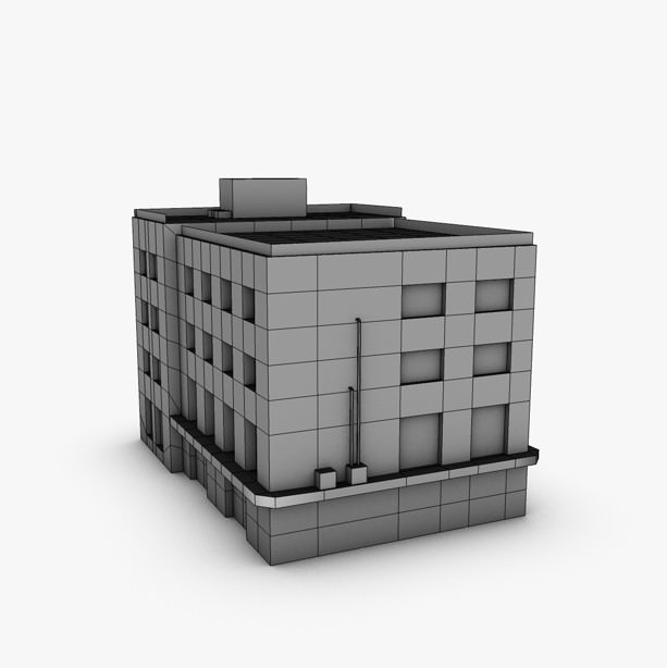 Low poly building 3D model_5