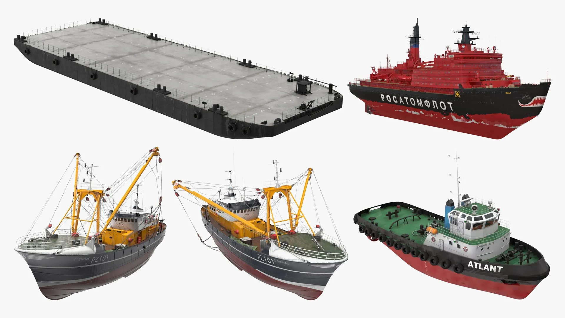 Work Ships Collection 3D Model Pack | CGTrader
