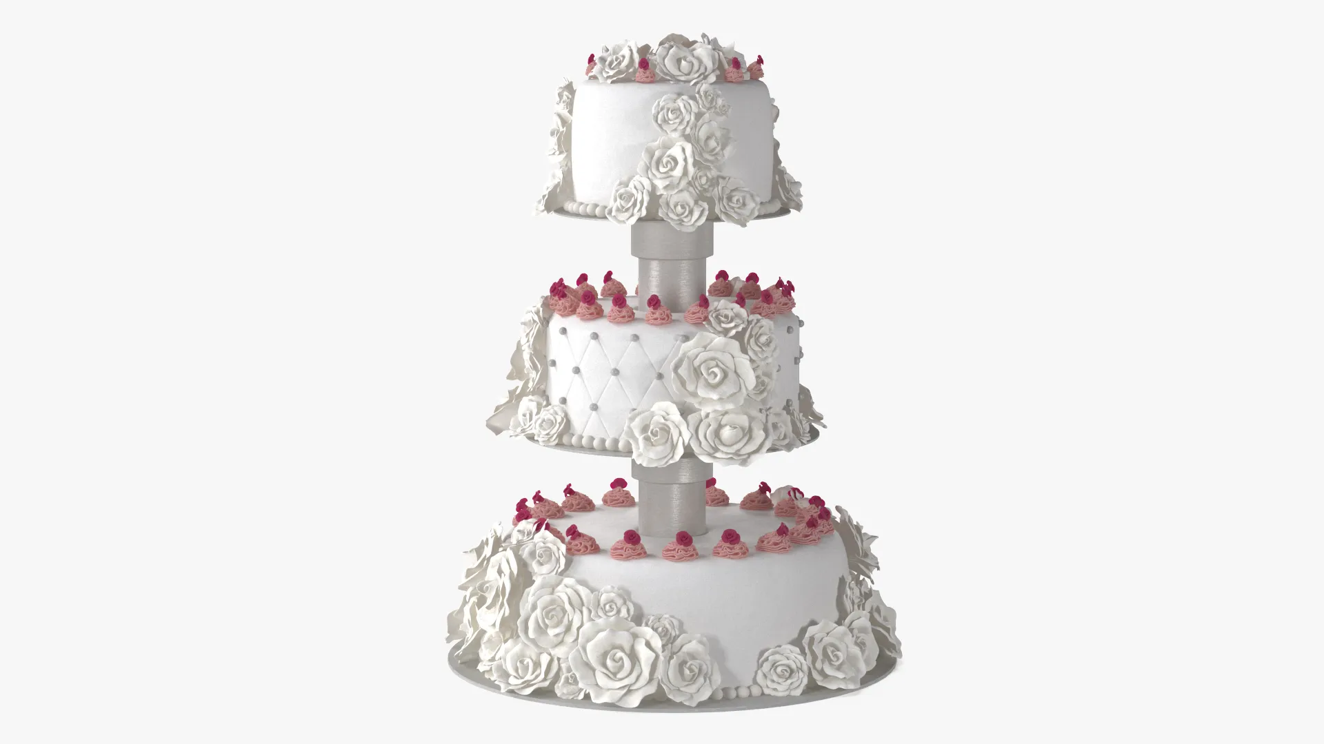 Modelling Icing Three Tier Wedding Cake with Cream 3D model | CGTrader