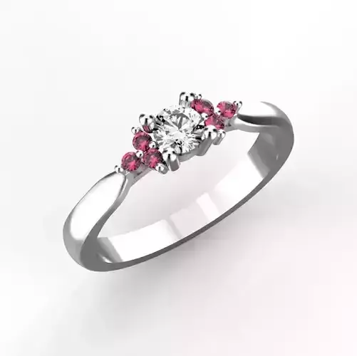 Engagement ring 4 mm main stone 