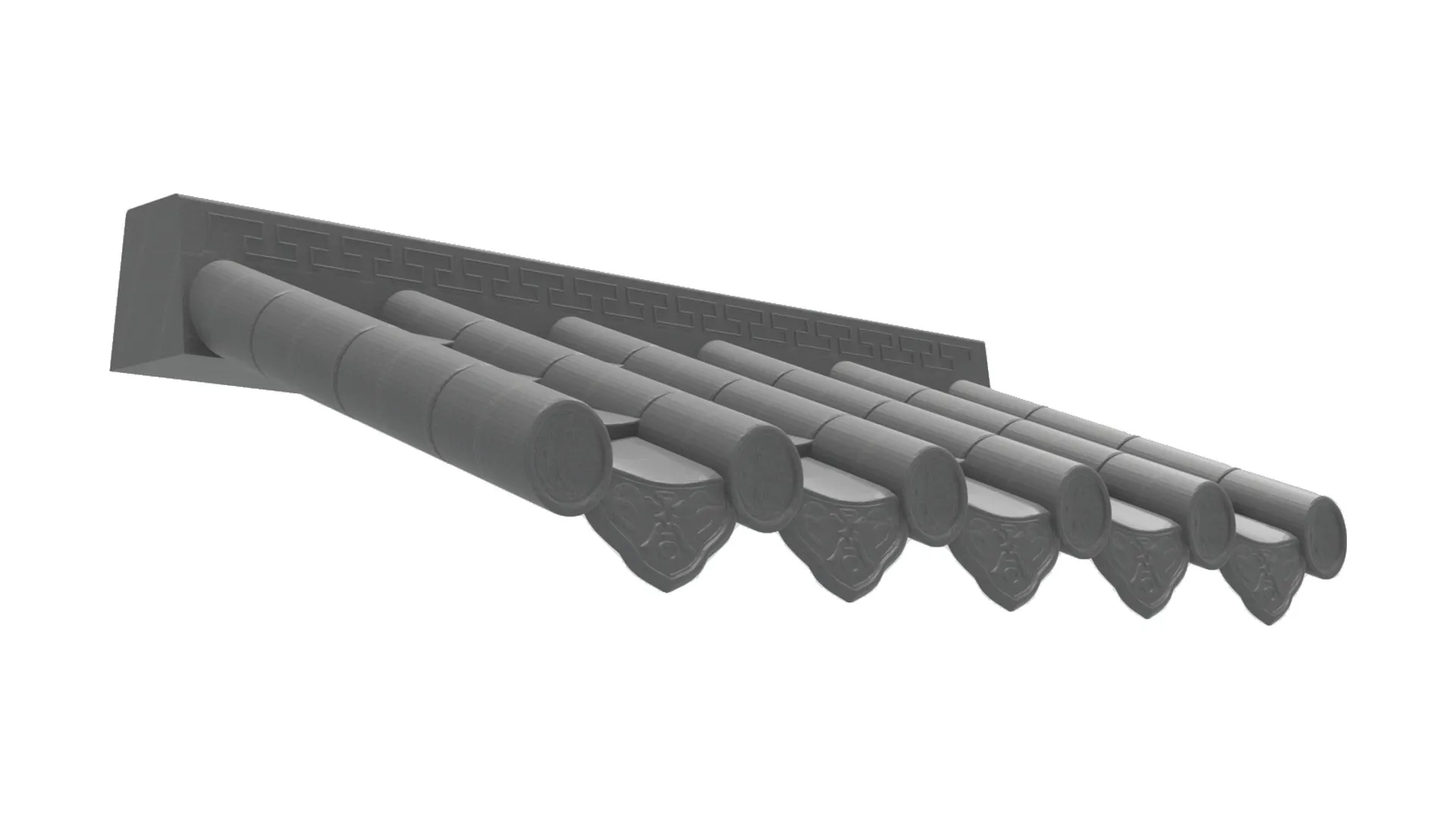 Chinese Style Tiled Roof Eaves Overhang 3D Model 3D model | CGTrader