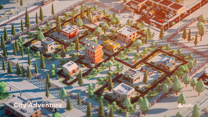 City Adventure Low-poly 3D model 7