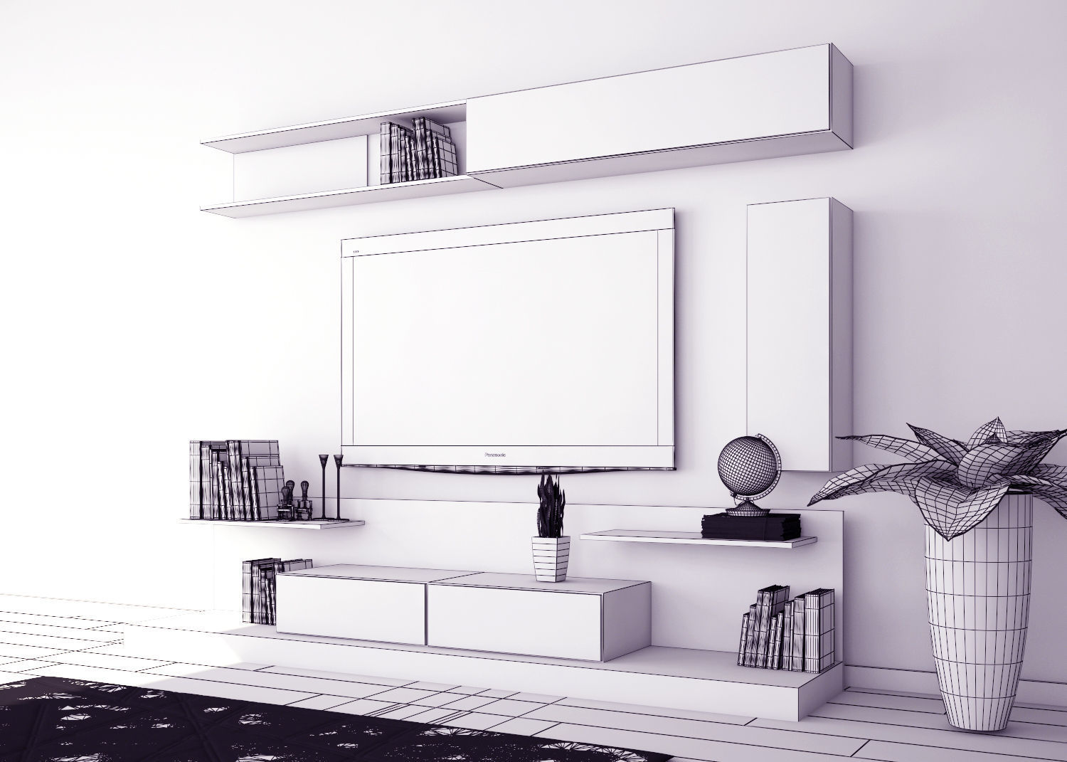 Modern Tv-Unit Design 3D Model  3D model_2