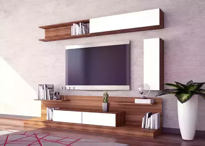 Modern Tv-Unit Design 3D Model 