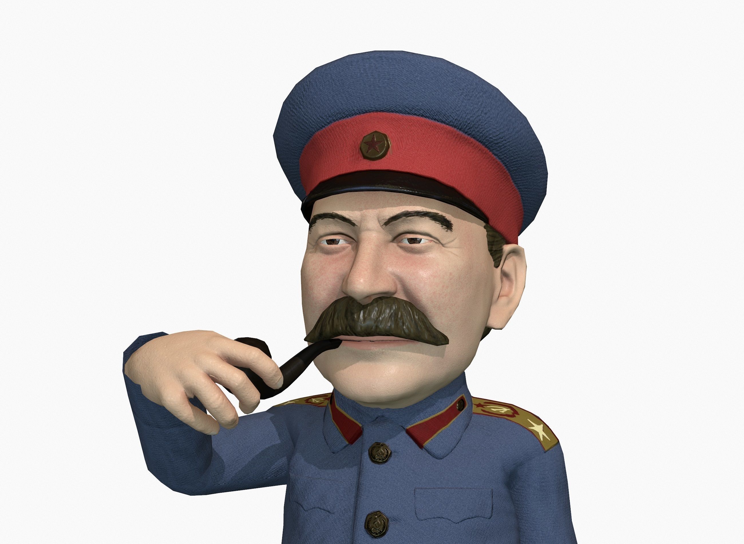 Joseph Stalin caricature  Low-poly 3D model_14