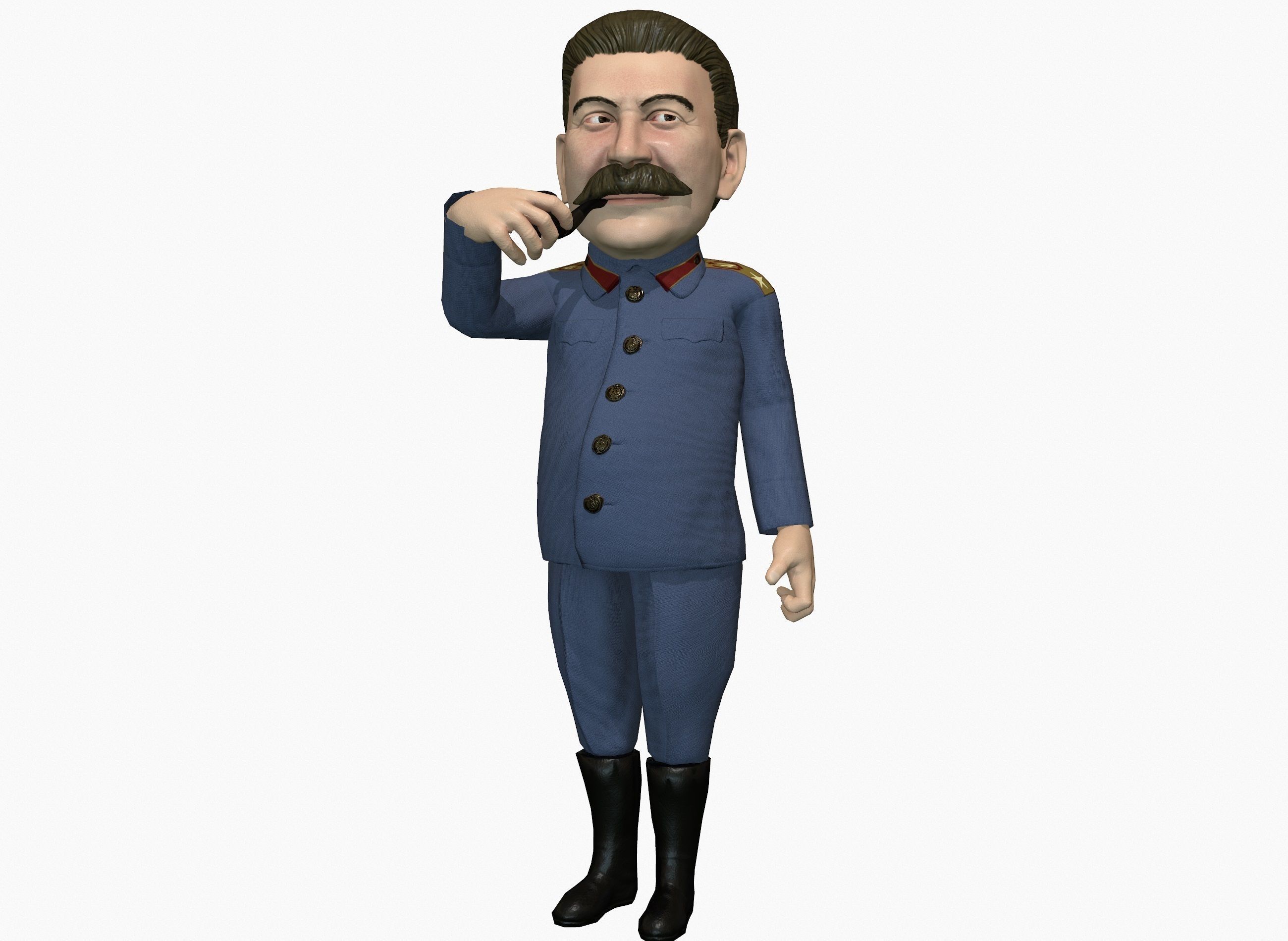 Joseph Stalin caricature  Low-poly 3D model_15