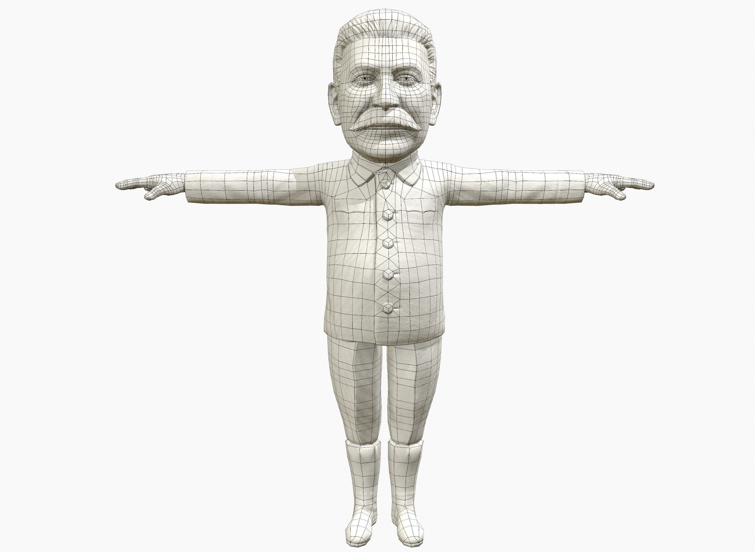 Joseph Stalin caricature  Low-poly 3D model_21