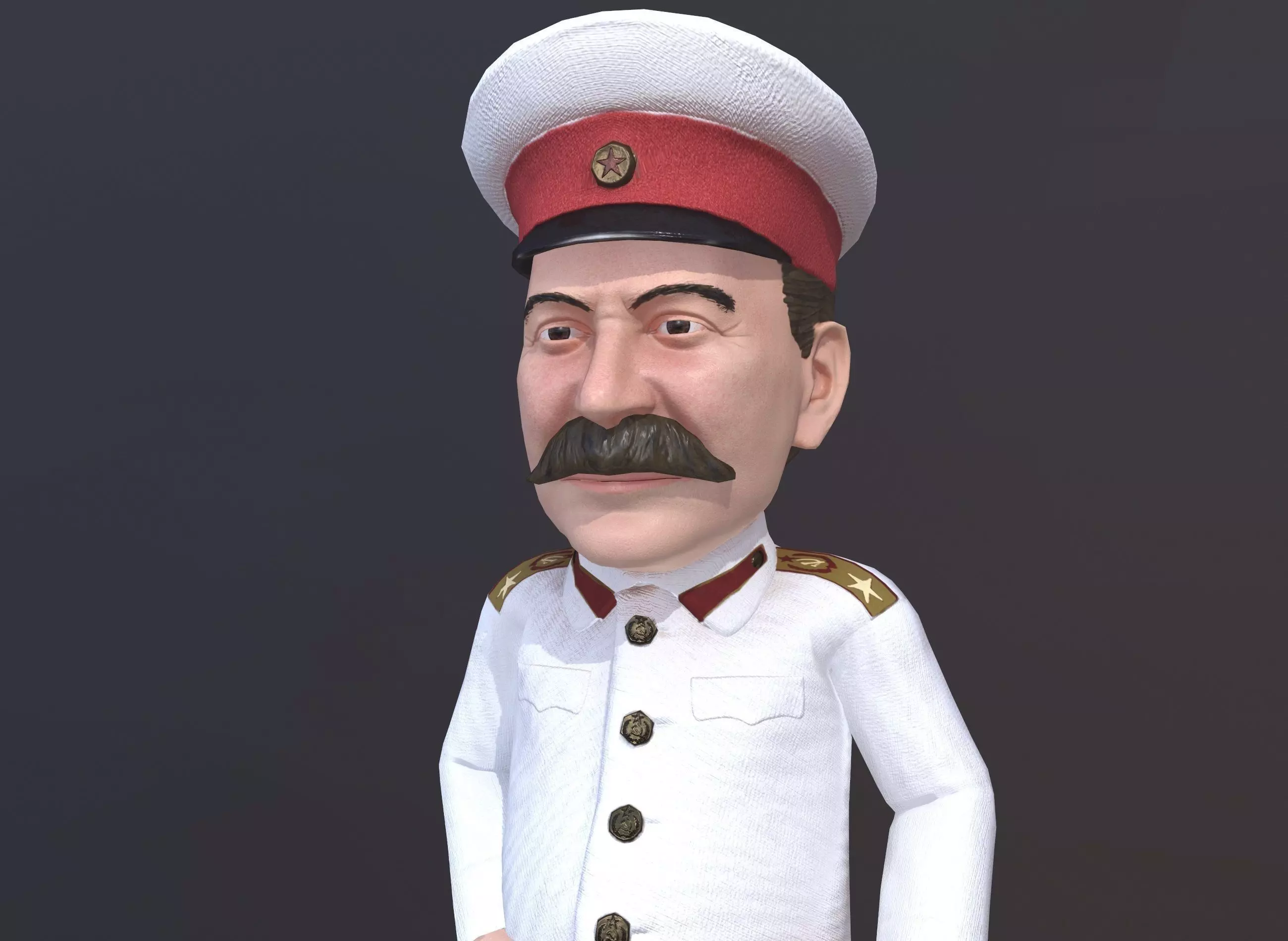 Joseph Stalin caricature  Low-poly 3D model_0