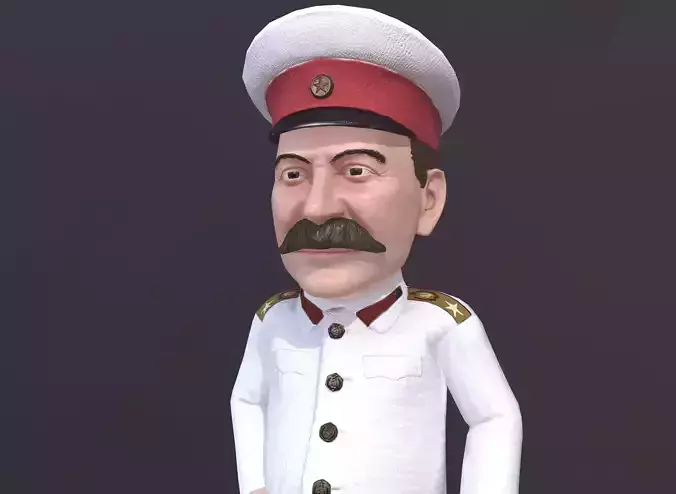 Joseph Stalin caricature  Low-poly 3D model