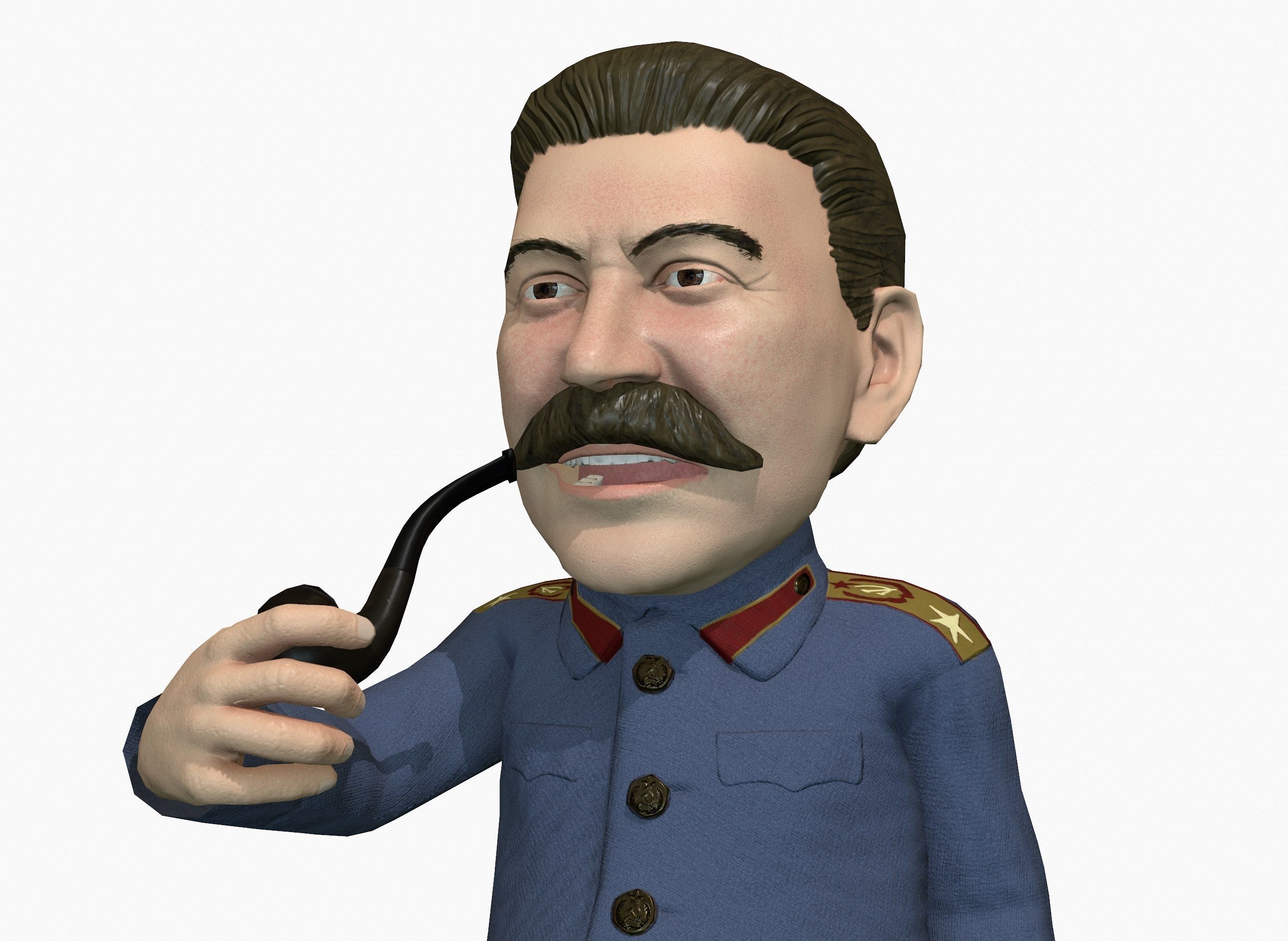 Joseph Stalin caricature  Low-poly 3D model_10