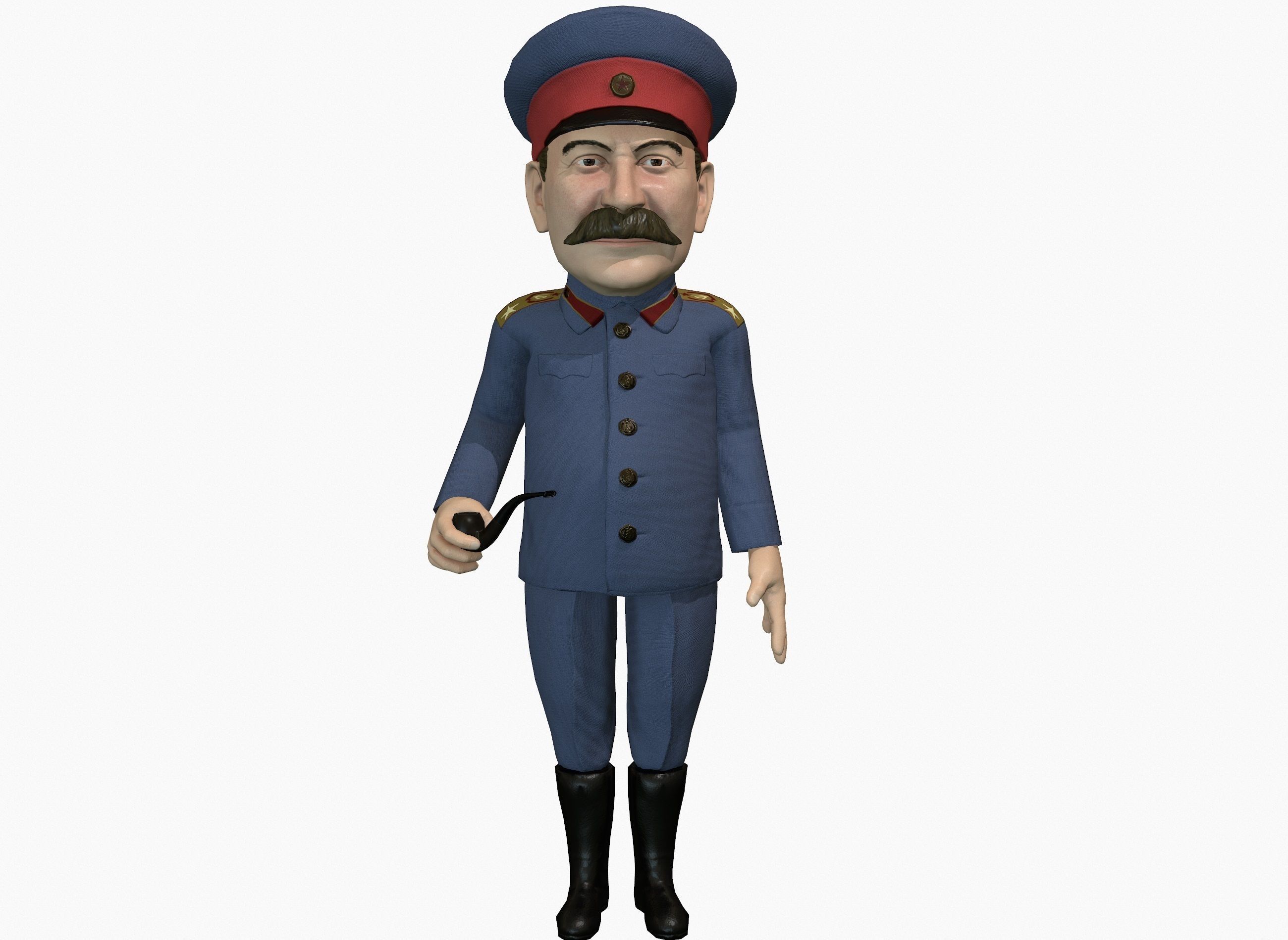 Joseph Stalin caricature  Low-poly 3D model_8