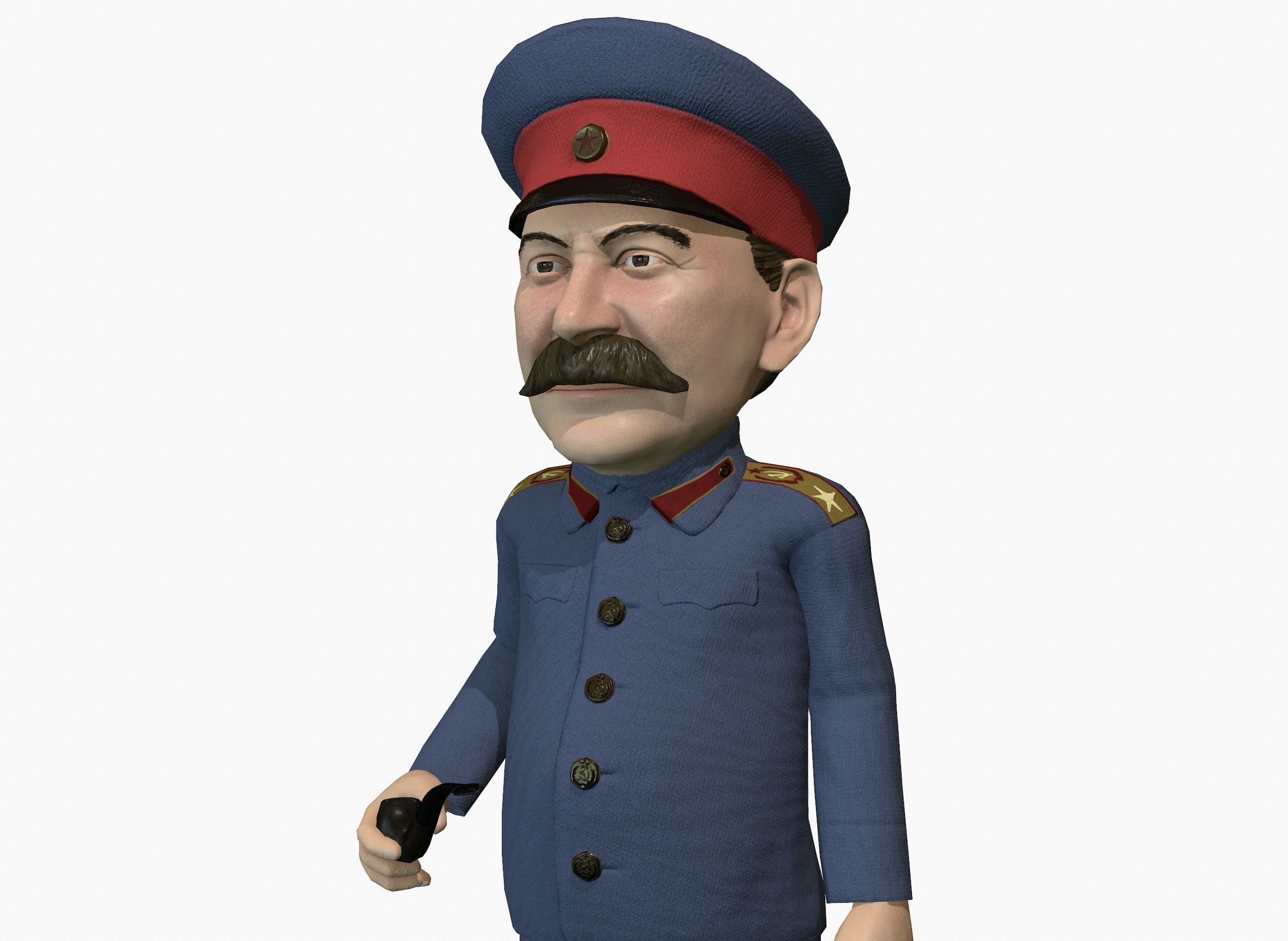 Joseph Stalin caricature  Low-poly 3D model_17