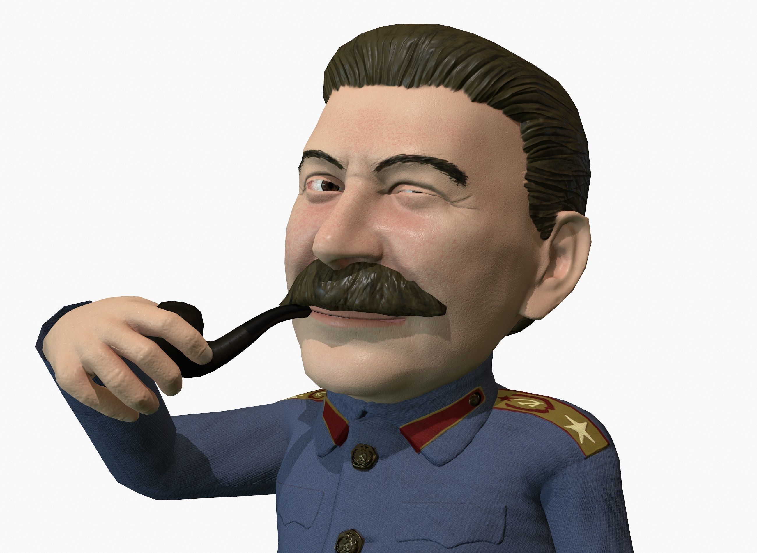 Joseph Stalin caricature  Low-poly 3D model_3