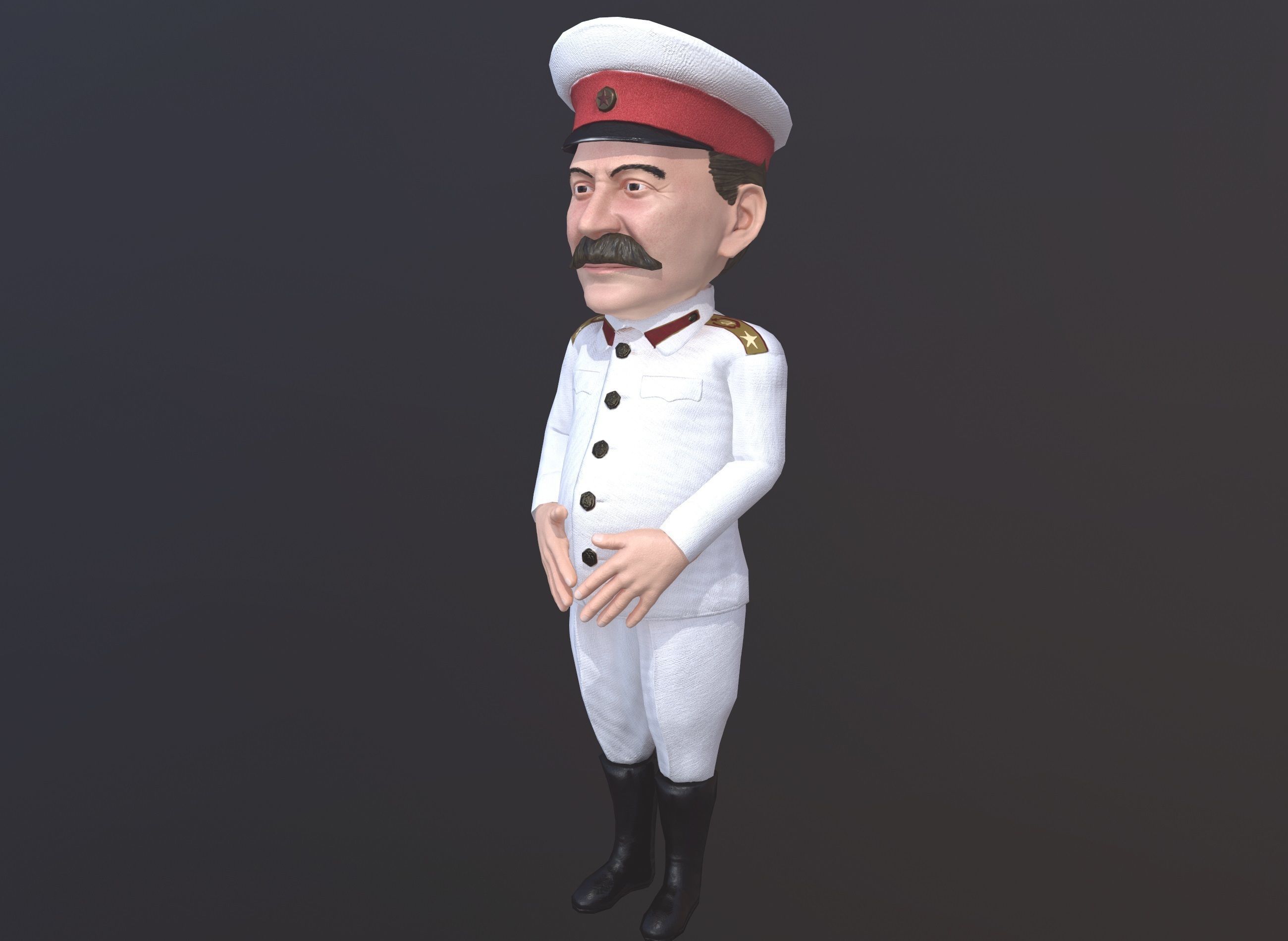 Joseph Stalin caricature  Low-poly 3D model_29
