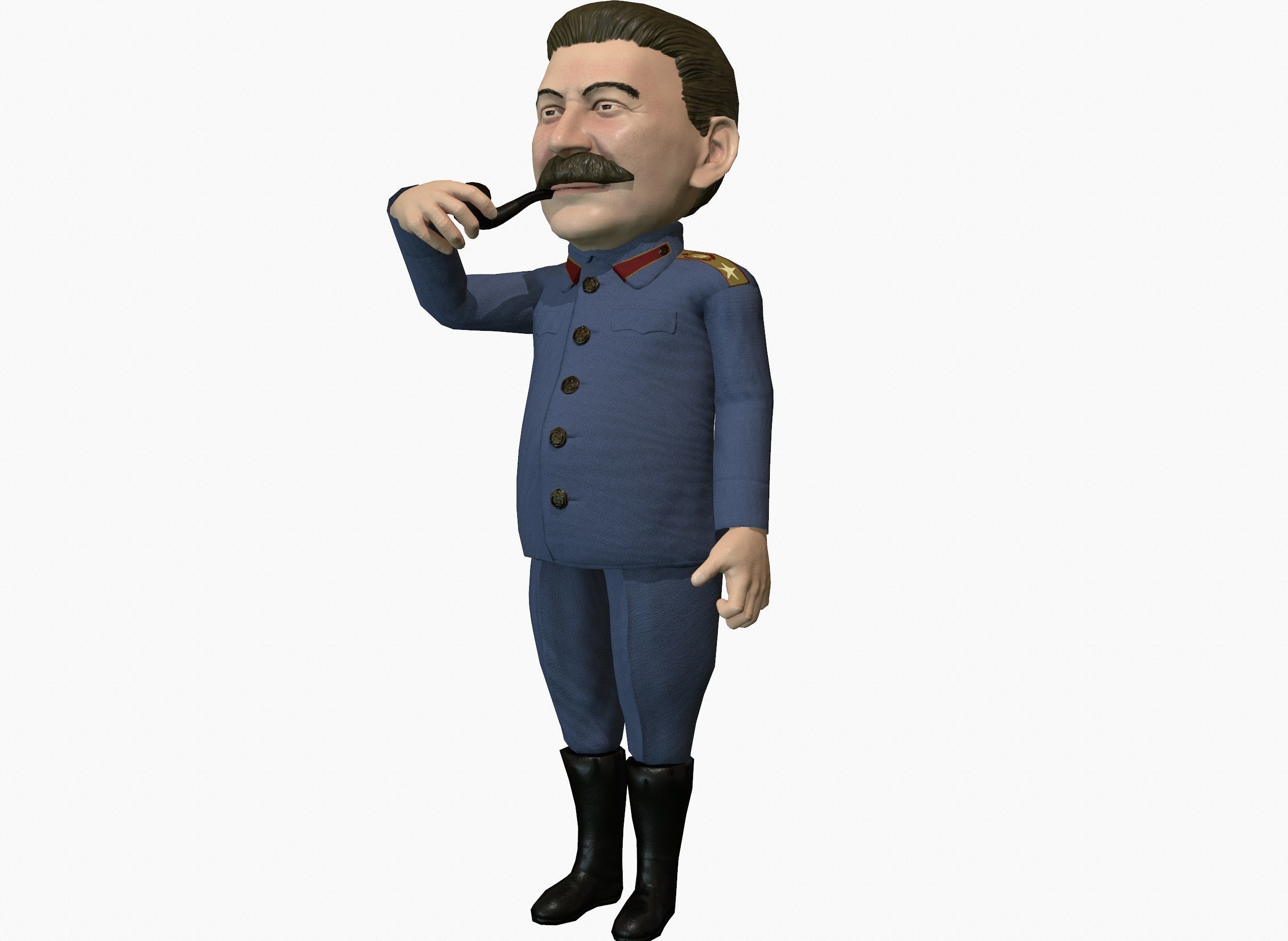 Joseph Stalin caricature  Low-poly 3D model_6