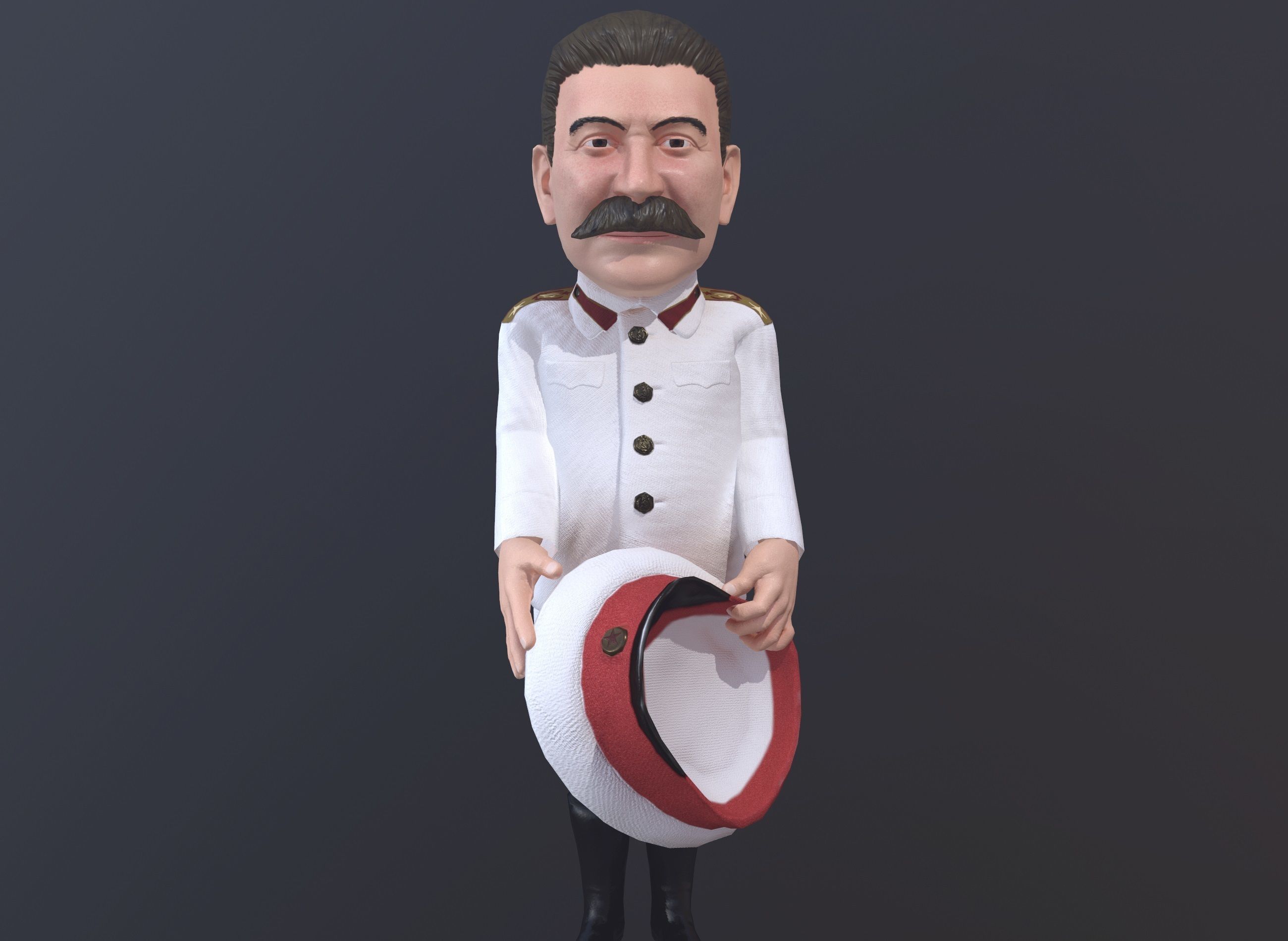 Joseph Stalin caricature  Low-poly 3D model_28