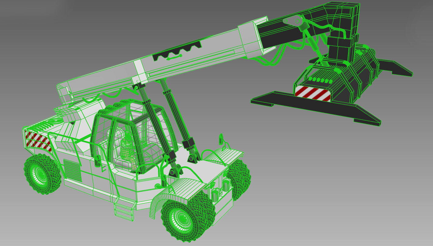 Container Forklift 3D model_2